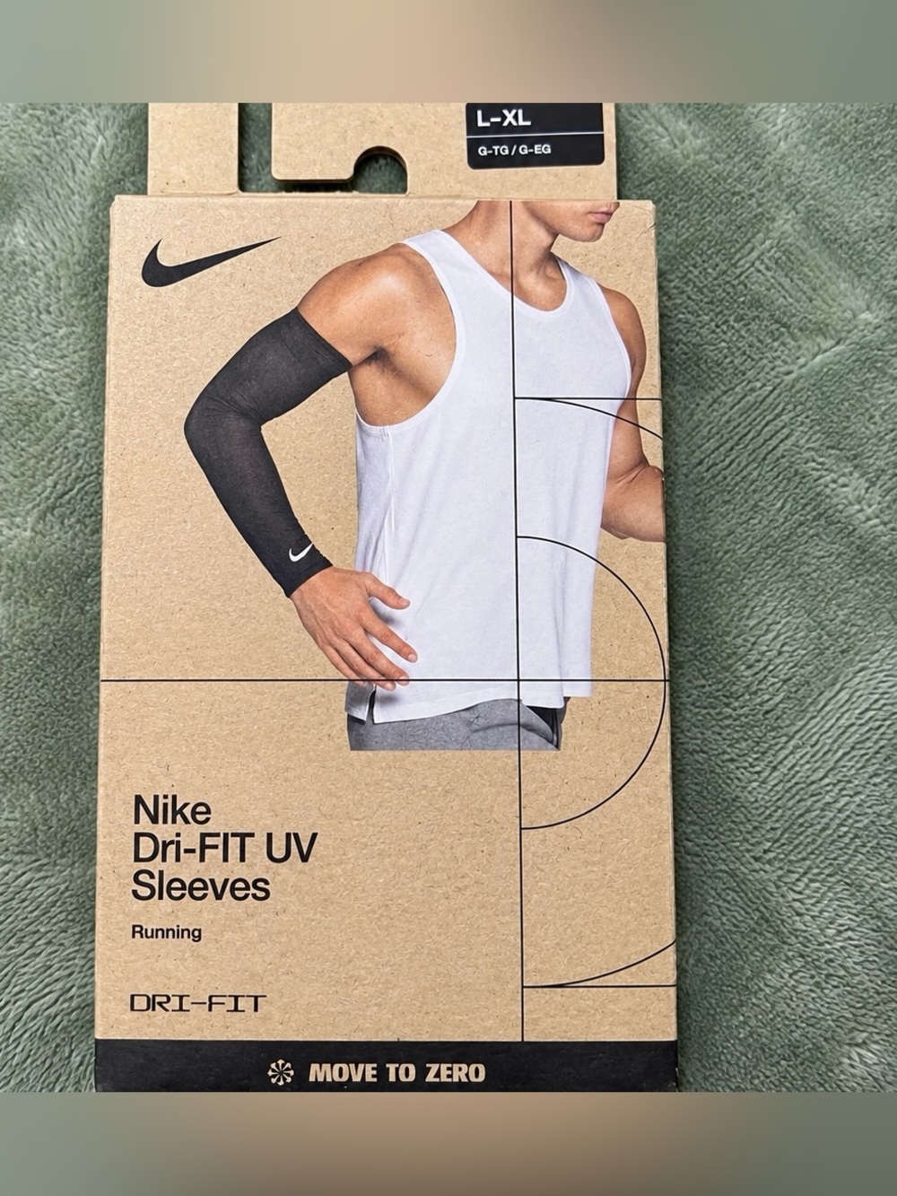 NWT Nike Dri-FIT Lightweight Sleeves 2.0 Black L/XL UV Running Arm Sleeves
